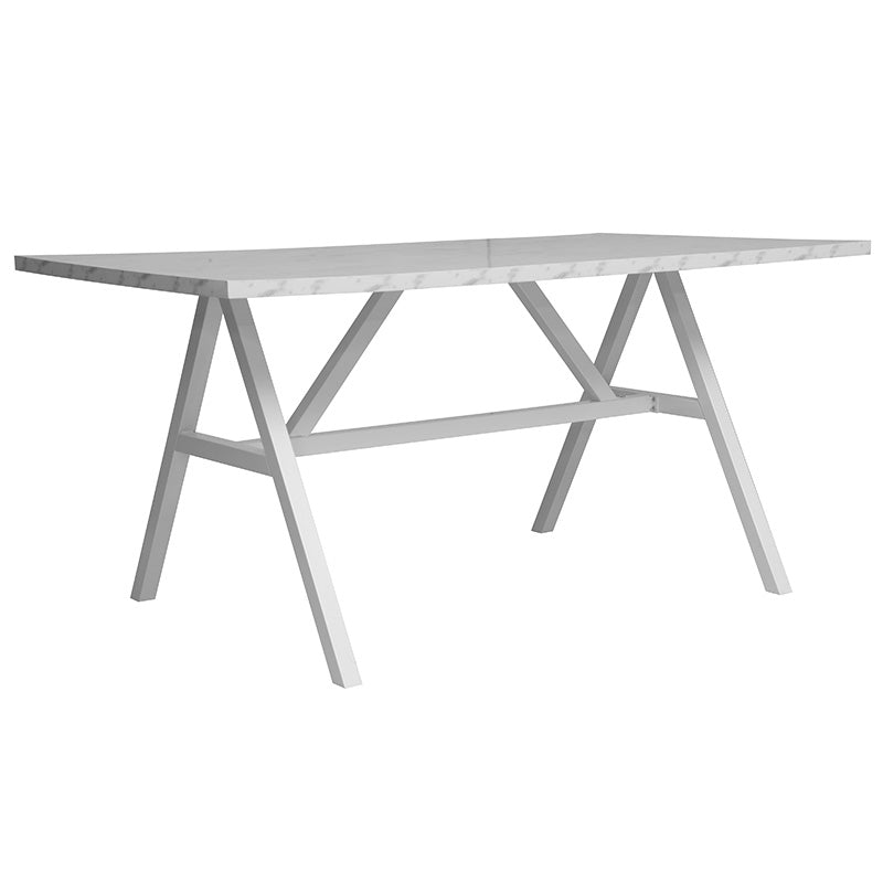 Table Alarick pakoworld white marble-white leg 160x90x76cm