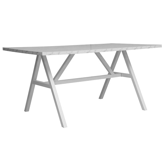 Table Alarick pakoworld white marble-white leg 160x90x76cm