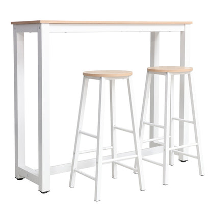 Set table bar Marle natural-white leg 120x40x100cm