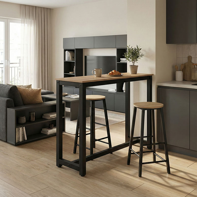 Set table bar Marle sonoma-black leg 120x40x100cm