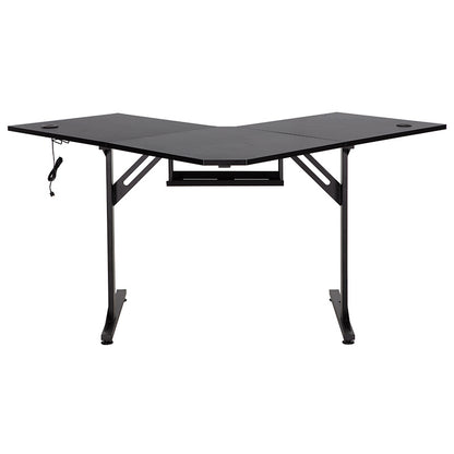 Work desk gaming Braxton pakoworld black 120x120x76cm