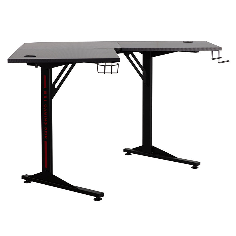 Work desk gaming Braxton pakoworld black 120x120x76cm