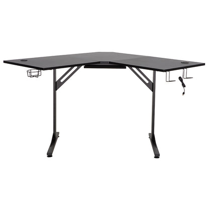 Work desk gaming Braxton pakoworld black 120x120x76cm