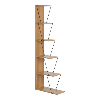 Bookcase mini Tars pakoworld sonoma- black 50x22x150cm