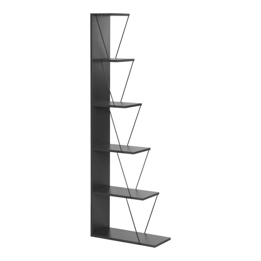 Bookcase mini Tars pakoworld dark grey-black 50x22x150cm