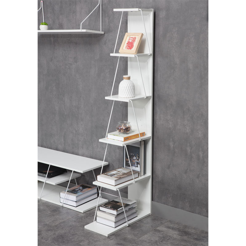 Bookcase mini Tars pakoworld white 50x22x150cm