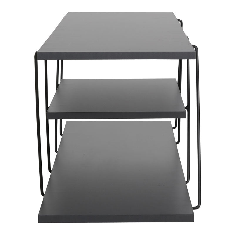 Tv stand Tars pakoworld dark grey-black 120x30x33cm