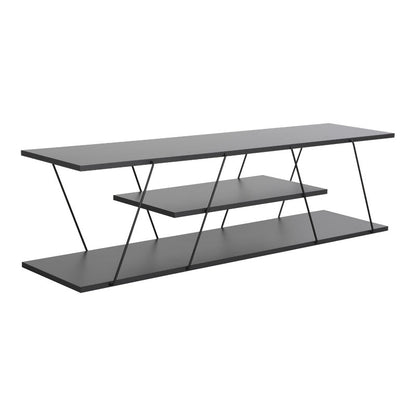 Tv stand Tars pakoworld dark grey-black 120x30x33cm