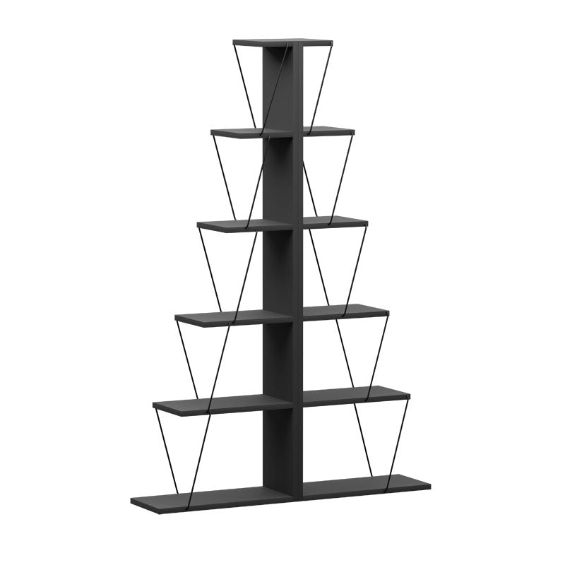 Bookcase mini Tars pakoworld dark grey-black130x22x146cm