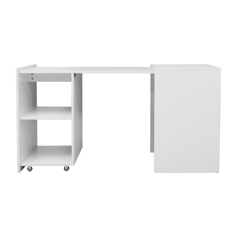 Tivizual pakoworld polymorphic cabinet-work desk folding melamine in white shade 140x60x72cm