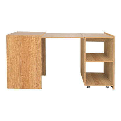 Tivouzal pakoworld polymorphic cabinet-work desk folding sonoma melamine 140x60x72cm