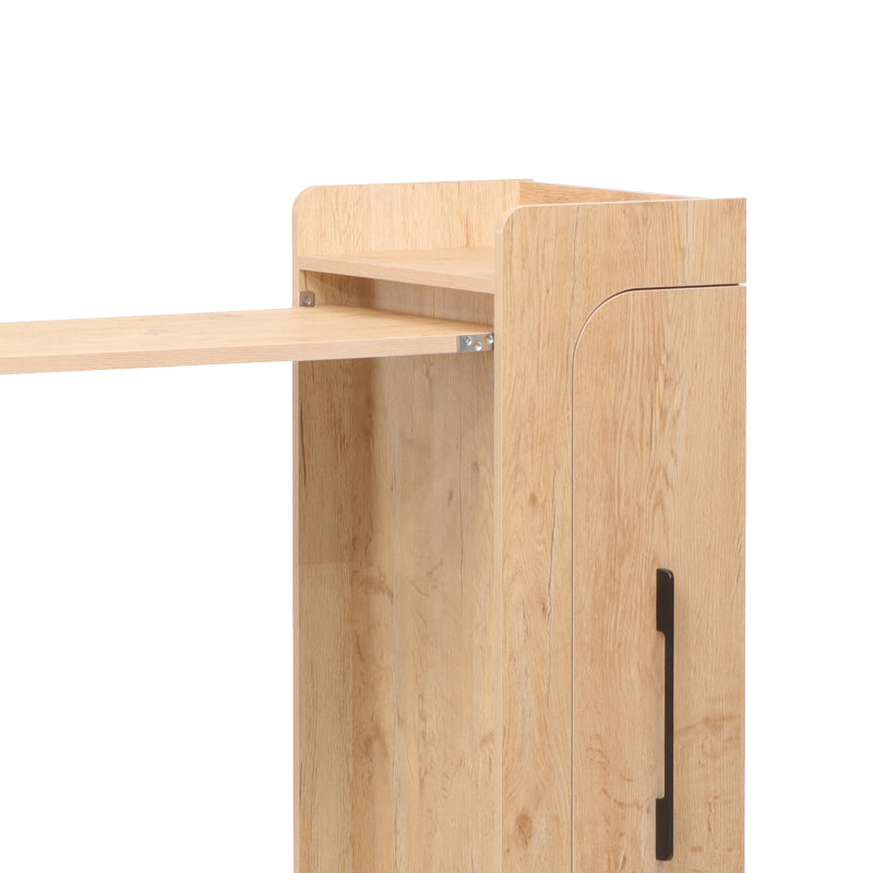 Winely pakoworld melamine bar table in natural shade and black metal 122x44.5x108cm