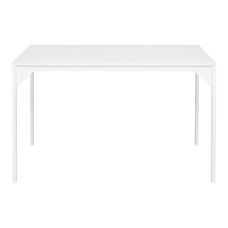 Chan pakoworld melamine table in white shade and white metal leg 120x75x75cm