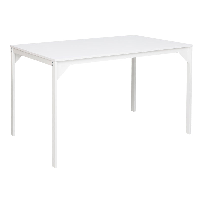 Chan pakoworld melamine table in white shade and white metal leg 120x75x75cm