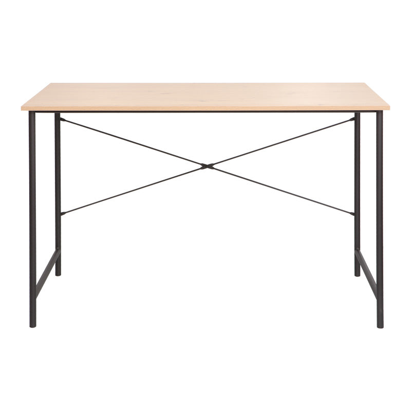 Work desk Senzia in natural color with black metal 120x60x75cm