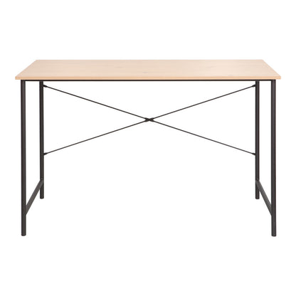 Work desk Senzia in natural color with black metal 120x60x75cm