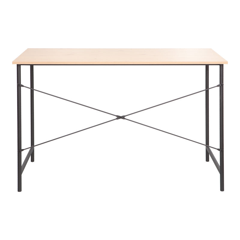 Work desk Senzia in natural color with black metal 120x60x75cm