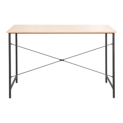 Work desk Senzia in natural color with black metal 120x60x75cm