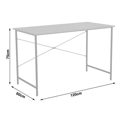Work desk Senzia in natural color with black metal 120x60x75cm