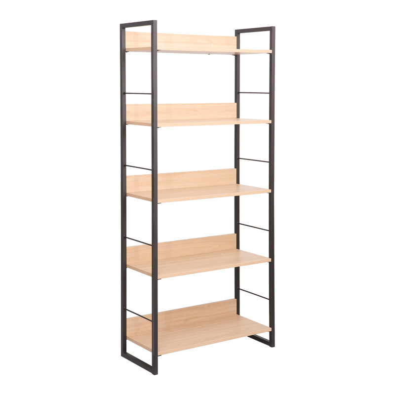 Bookcase Dorfie in natural color with black metal 70x30x159cm