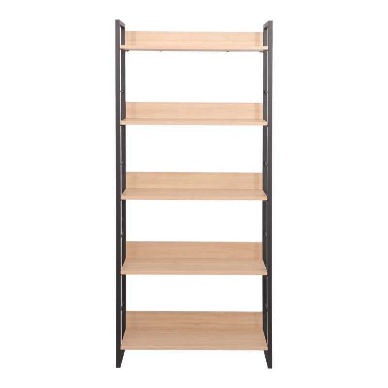 Bookcase Dorfie in natural color with black metal 70x30x159cm