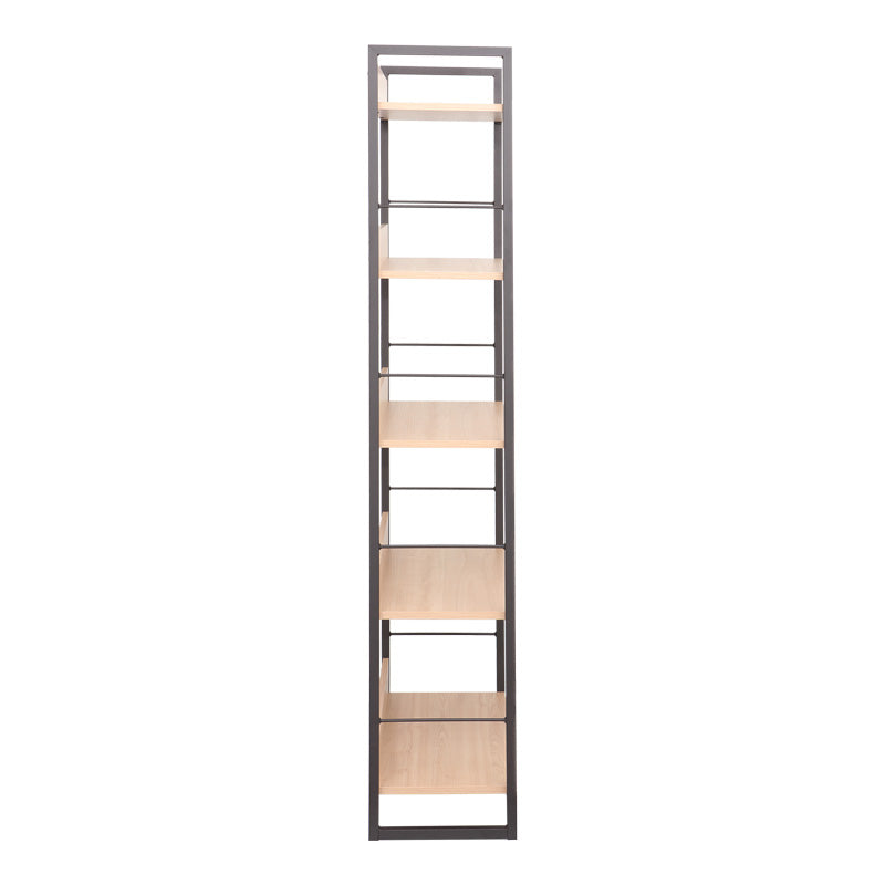 Bookcase Dorfie in natural color with black metal 70x30x159cm