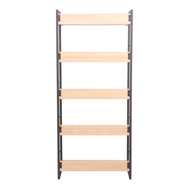 Bookcase Dorfie in natural color with black metal 70x30x159cm