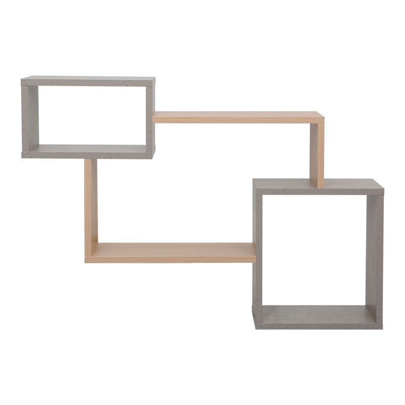 Wall shelf Beldra in natural-cement grey color 84x15x57.8cm