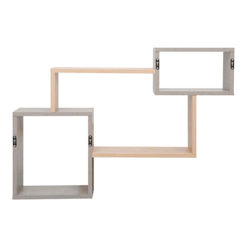 Wall shelf Beldra in natural-cement grey color 84x15x57.8cm