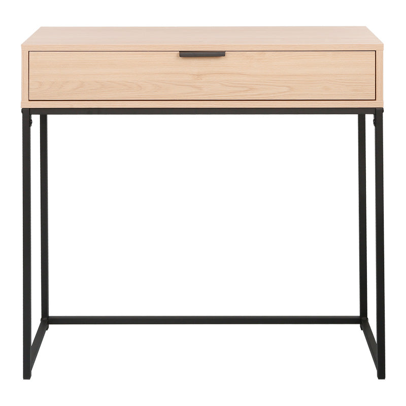 Console table Joumpa with drawer in natural color with black metal 80x28x76,5cm