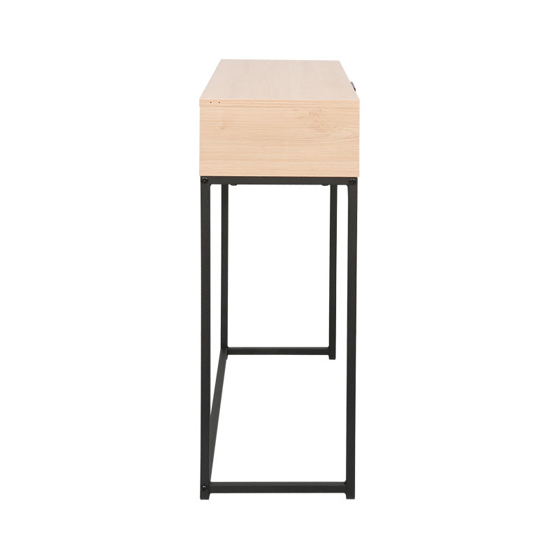 Console table Joumpa with drawer in natural color with black metal 80x28x76,5cm