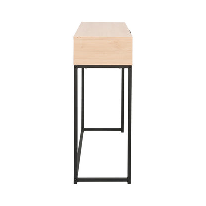 Console table Joumpa with drawer in natural color with black metal 80x28x76,5cm