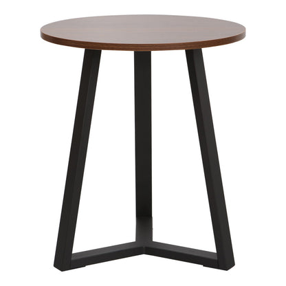 Side table Trepolo in walnut color and black metal D45x52cm