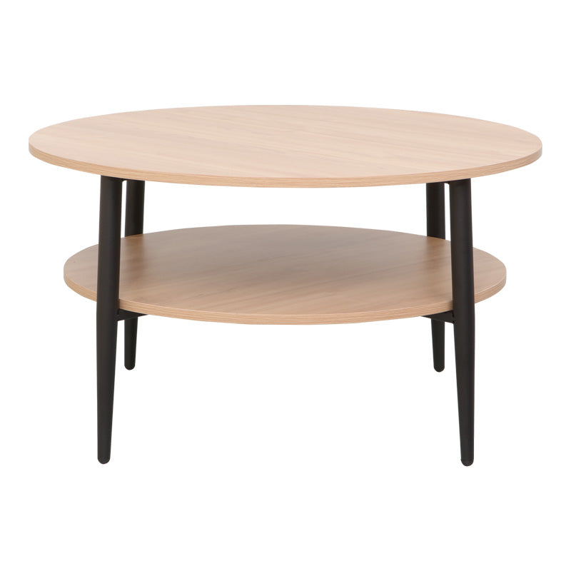 Kody table metal black in natural shade Φ80x45cm