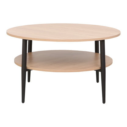 Kody table metal black in natural shade Φ80x45cm