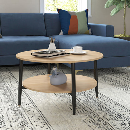 Kody table metal black in natural shade Φ80x45cm