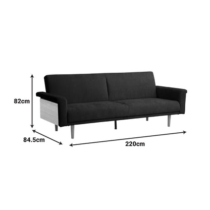 Sofa-bed Flexo anthracite fabric 220x84.5x82cm