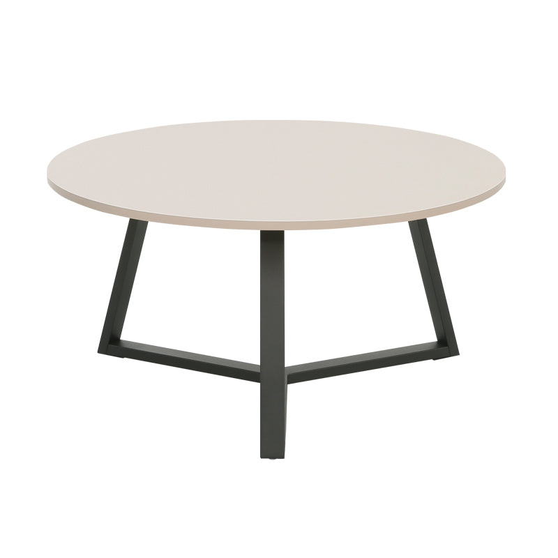 Coffee table Berton taupe with black metal D80x40cm
