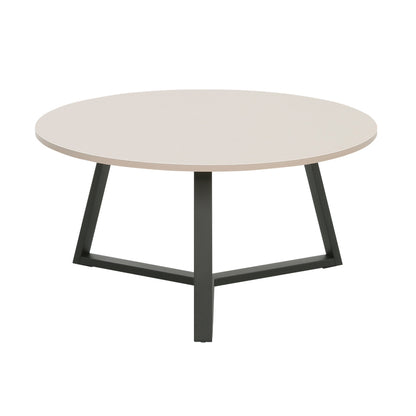 Coffee table Berton taupe with black metal D80x40cm