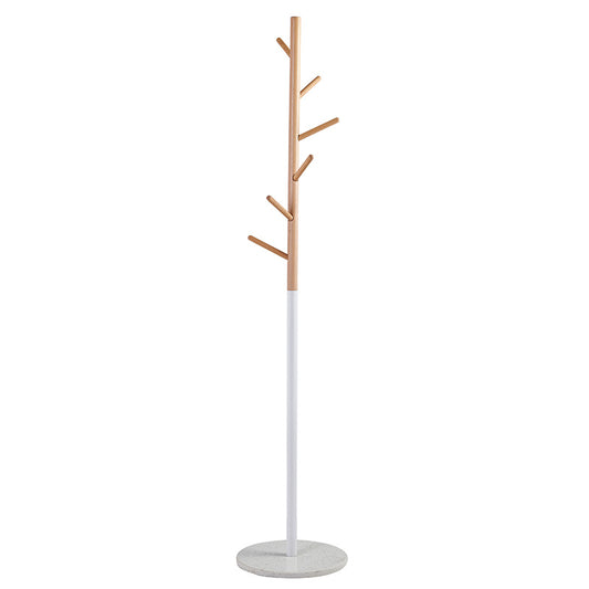 Coat Stand Luca pakoworld metal white-natural D37x170cm