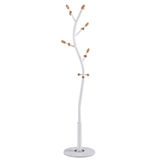 Coat Stand Sergio pakoworld metal white-natural D37x171cm