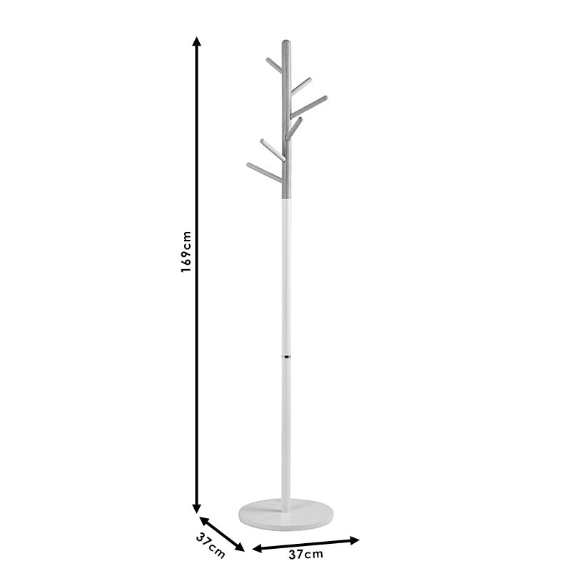 Coat Stand Marianna pakoworld metal white-natural D37x169cm