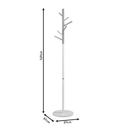 Coat Stand Marianna pakoworld metal white-natural D37x169cm