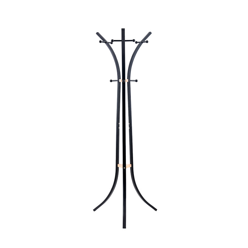 Bamile clothes rack black metal and natural rubberwood 51x63x175cm