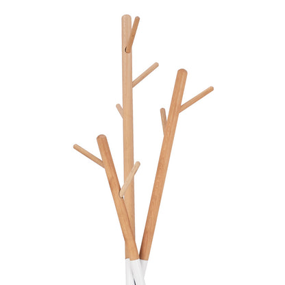 Coat Stand Sigar metal-wood in white-natural color 49x51x187cm