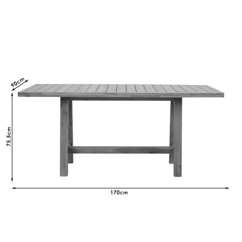 Malibu table pakoworld solid acacia wood 170x90x75.5cm