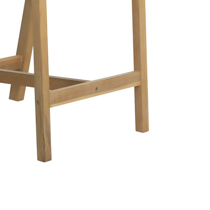 Bar stool Luciana pakoworld solid acacia wood-beige fabric 68x55x97.5cm