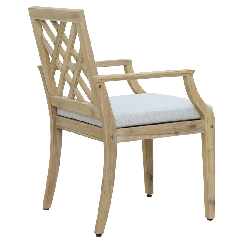 Bolen pakoworld armchair solid acacia wood-beige fabric 59x63.2x89.9cm