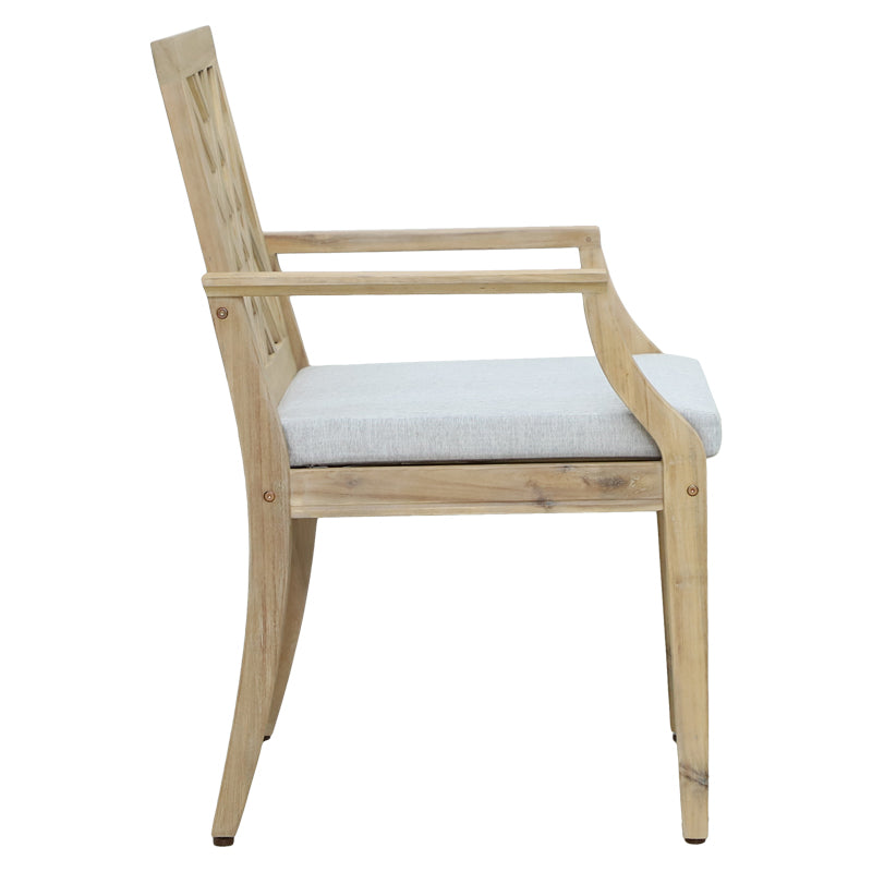 Bolen pakoworld armchair solid acacia wood-beige fabric 59x63.2x89.9cm