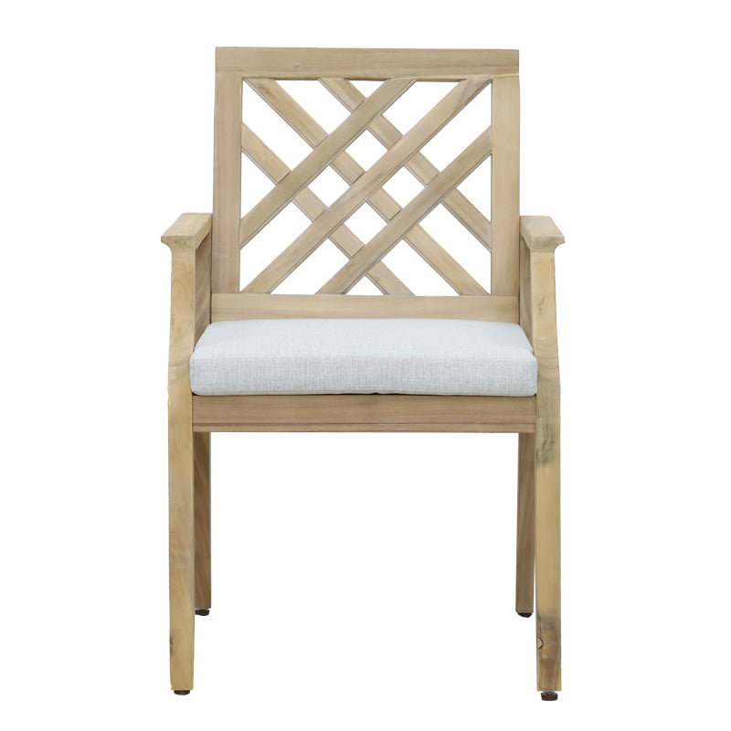 Bolen pakoworld armchair solid acacia wood-beige fabric 59x63.2x89.9cm